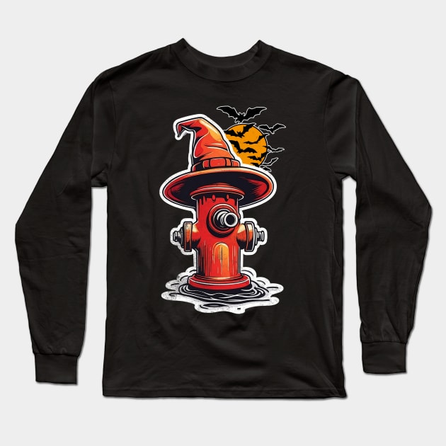 Fire Hydrant Costume a Witch Funny Lazy Halloween Ideas Long Sleeve T-Shirt by alcoshirts